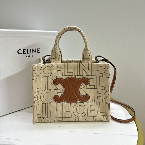 Celine Fabric Tote Printed Logo Tote Bag 199162