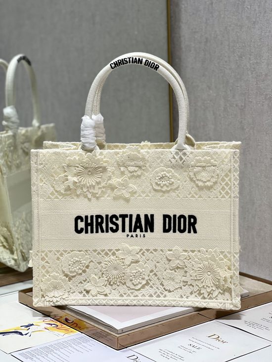 Christian Dior Book Tote Embroidered Handbag 1286