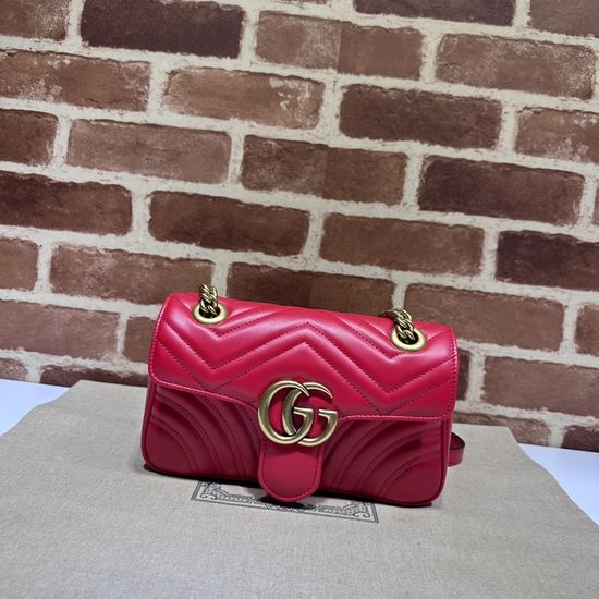 Gucci Classic Upgraded Leather New Red Tote 446744