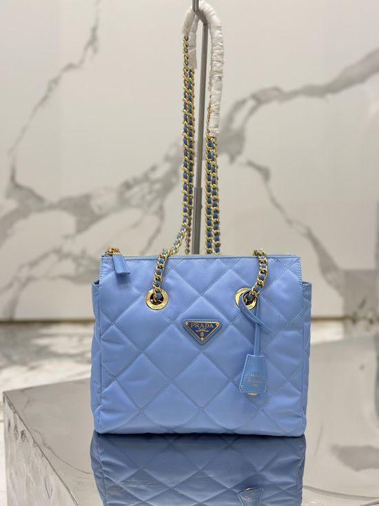Prada Vintage Nylon Chain Quilted Hobo Bag 1BG468