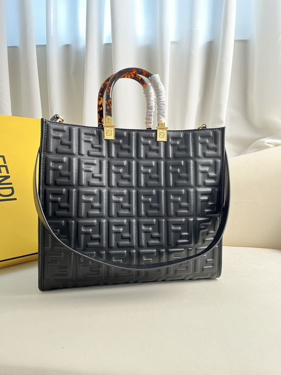 Fendi Sunshine Embossed Leather Tote 877