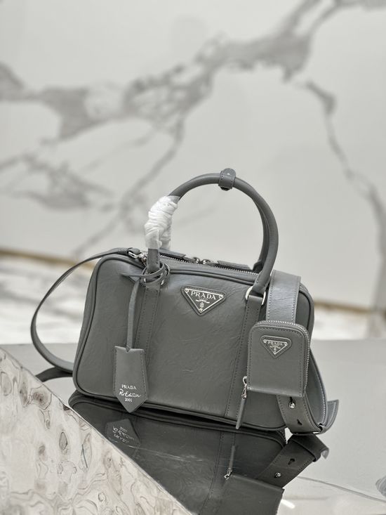 Prada Ruched Handbag with Removable Strap 1BB092