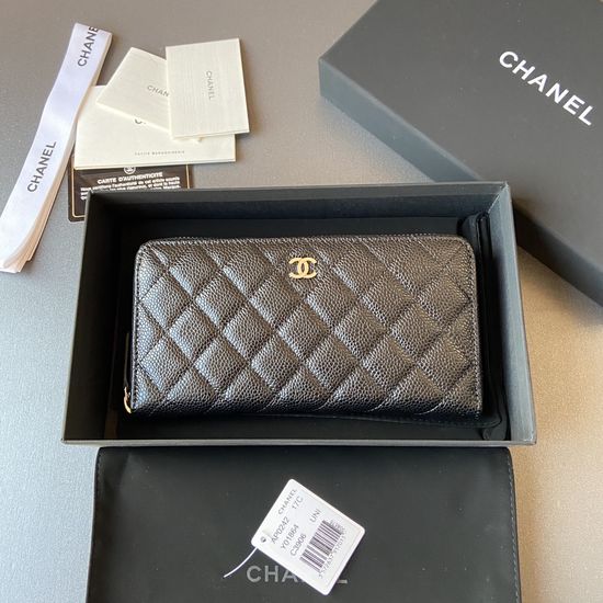 Chanel Wallet Caviar Silver Hardware AP0242