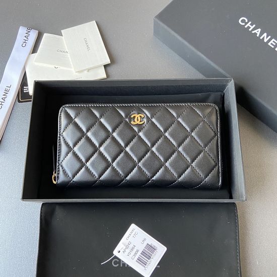 Chanel Wallet Lambskin Gold Hardware AP0242