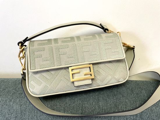 Fendi Embroidered Flap Shoulder Bag 83329