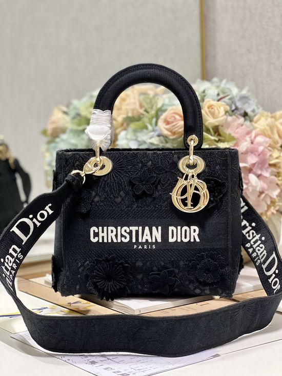 Christian Dior Lady Christian Dior Embroidered Lambskin Bag 9027