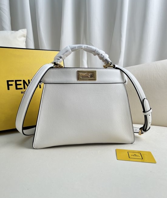 Fendi Peekaboo ISeeU White Medium Leather Bag 0229
