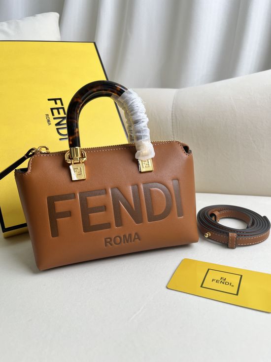 Fendi By The Way Mini Brown Letter Handbag 8BS067
