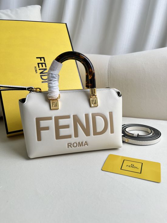 Fendi By The Way Mini White Letter Handbag 8BS067