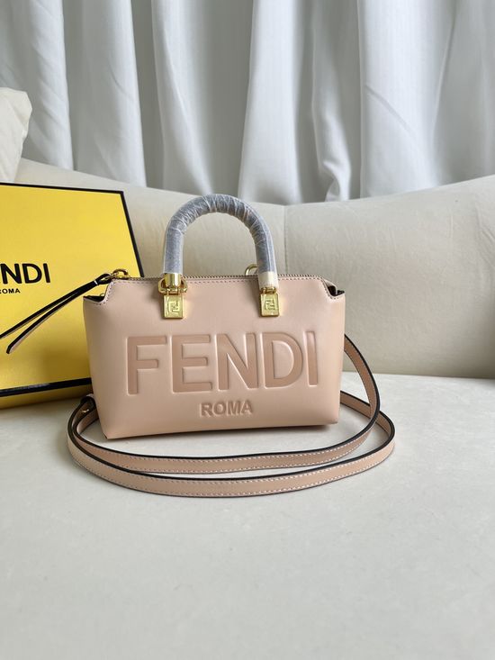 Fendi By The Way Mini Pink Leather Boston Bag 8BS067