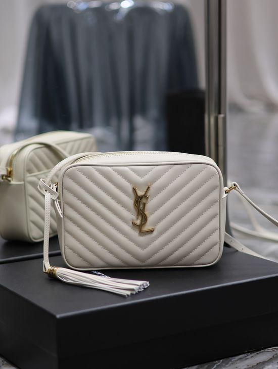 Yves Saint Laurent Lou White Camera Bag 520534-1