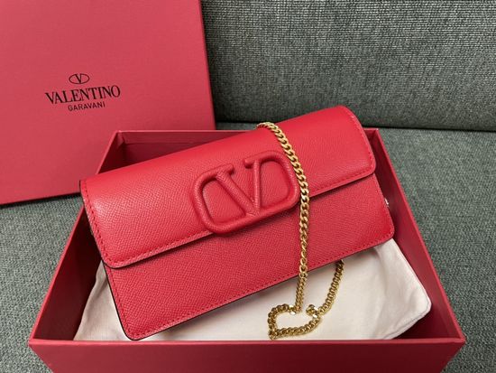 Valentino VLogo Signature Grain Leather Clutch 0093