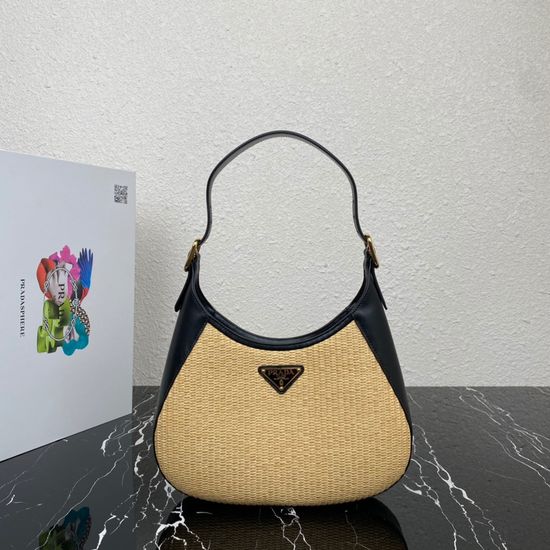Prada Cleo Woven Calfskin Leather Crossbody Bag 1BC179