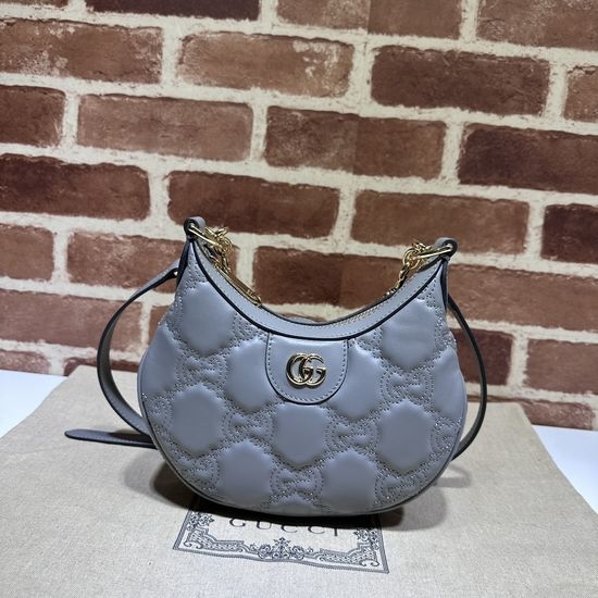 Gucci Handbag Grey Leather Model 739736