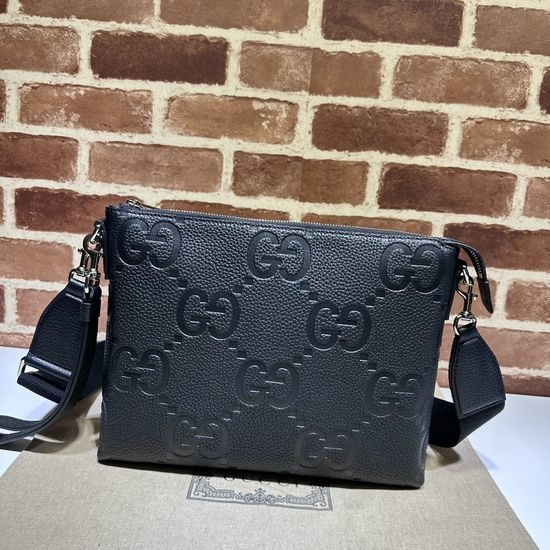 Gucci Shoulder Bag Black Litchi 696009