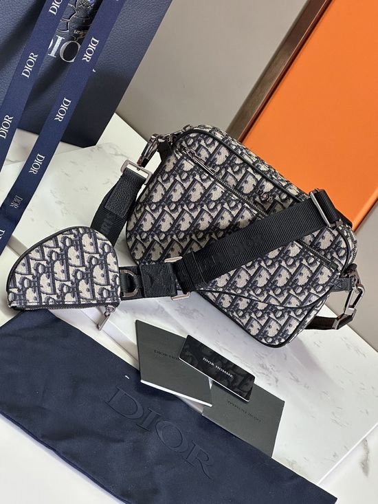 Christian Dior Saddle 3-in-1 Oblique Print Bag 93376