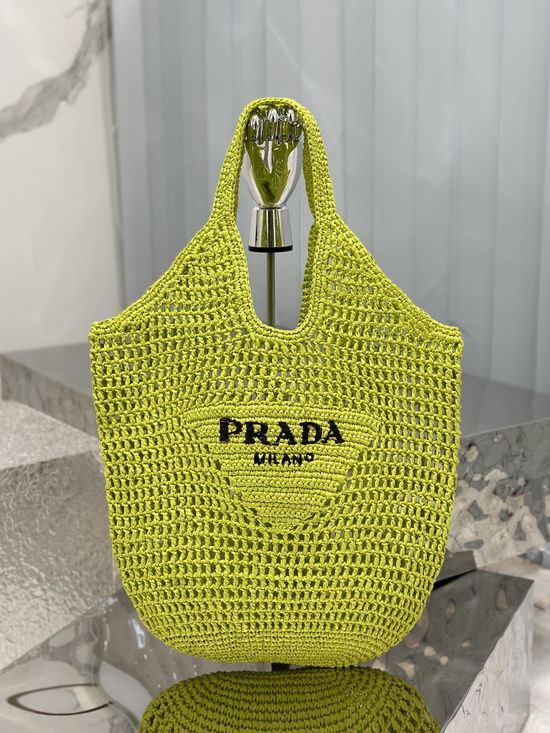 Prada Raffia Woven Tote Bag 1BG424