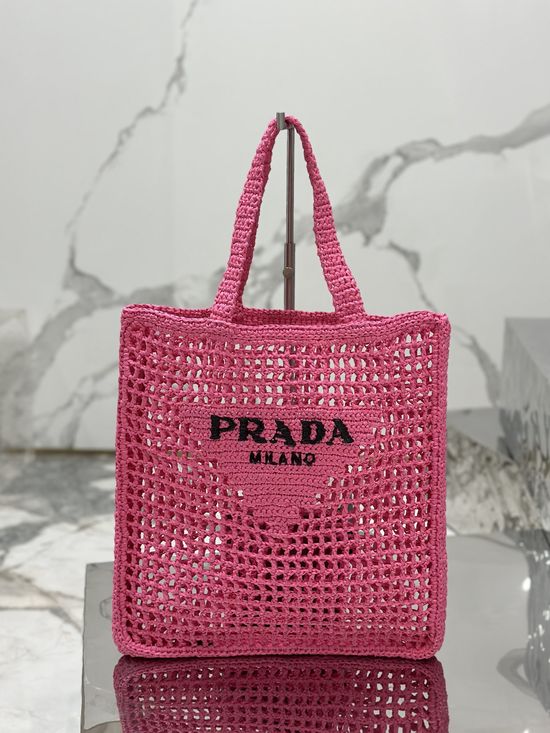 Prada Raffia Woven Tote Bag 1BG393