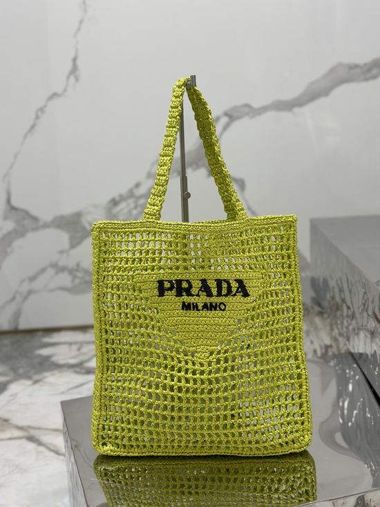 Prada Raffia Woven Tote Bag 1BG393