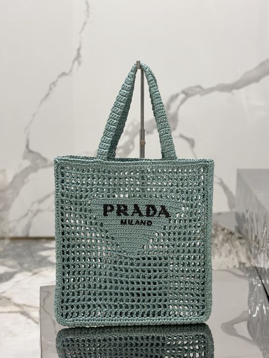 Prada Raffia Woven Tote Bag 1BG393