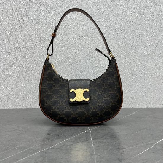 Celine Ava Shoulder Bag Monogram Brown 114493
