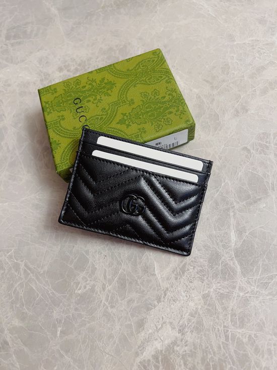 Gucci Card Holder Black Double G 443127
