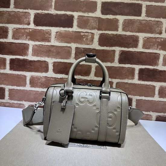 Gucci Grey Litchi Leather Bag 725292