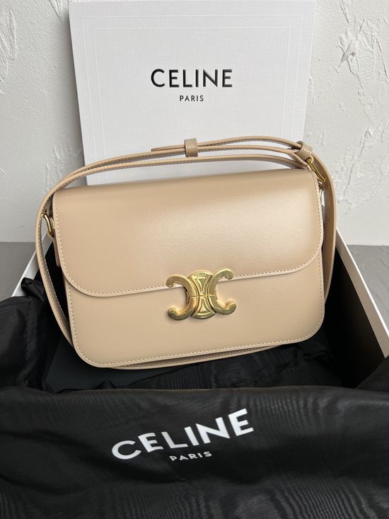 Celine Triomphe Classic Leather Shoulder Bag 187366