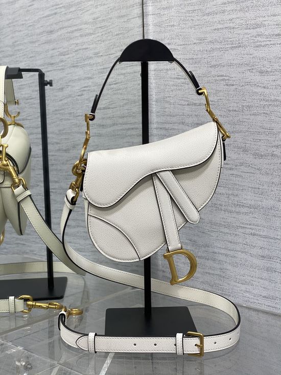 Christian Dior Saddle Small White Bag 3397