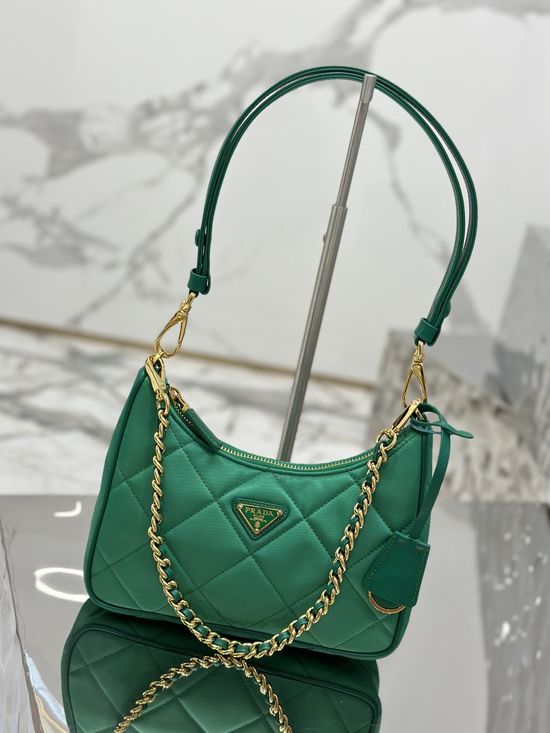 Prada Hobo Quilted Nylon Shoulder Bag 1BC204