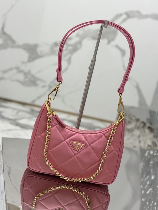 Prada Hobo Quilted Nylon Shoulder Bag 1BC204