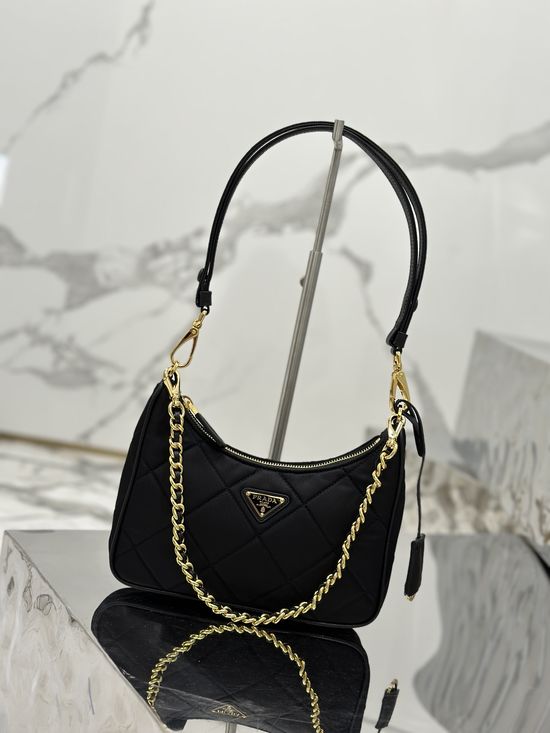 Prada Hobo Quilted Nylon Shoulder Bag 1BC204