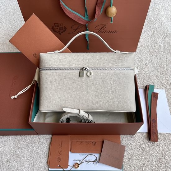 Loro Piana Extra Pocket Light Gray Lunch Bag FAI 8511