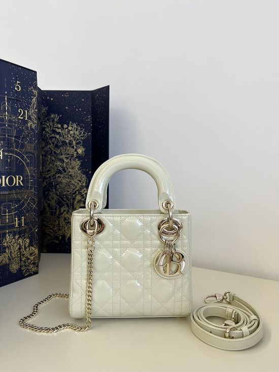 Christian Dior Lady Patent Leather Shoulder Bag 6603