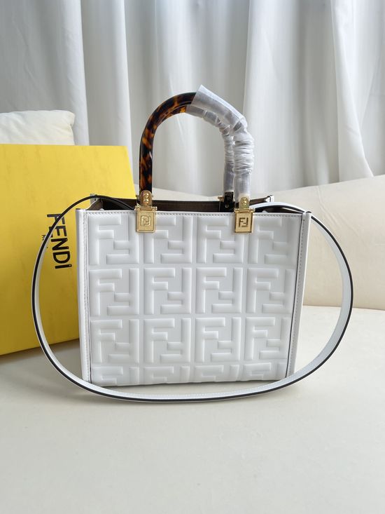 Fendi Sunshine Embossed Leather Small Tote 8250