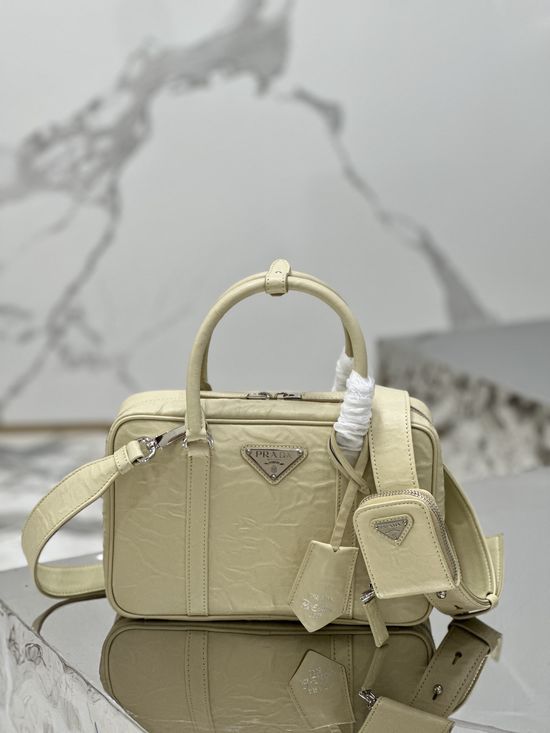 Prada Ruched Handbag with Removable Strap 1BB092