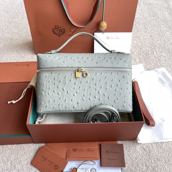 Loro Piana Extra Pocket Ostrich Pattern Bag FAN1034