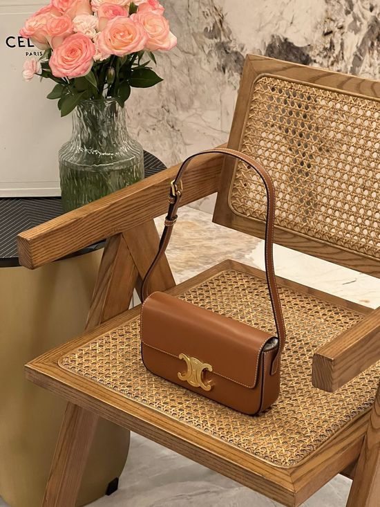 Celine Triomphe Leather Shoulder Bag 194142