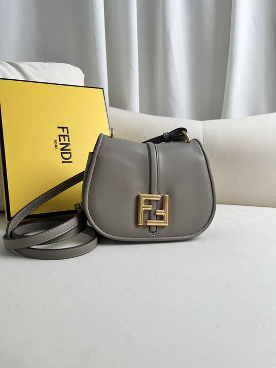 Fendi Curved Line Leather Crossbody Bag 508