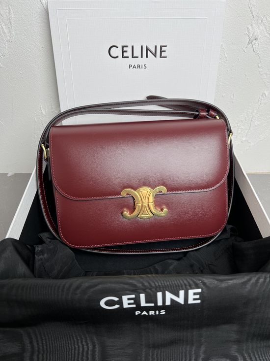 Celine Triomphe Classic Leather Shoulder Bag 187366
