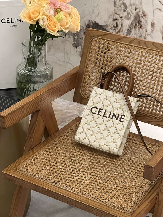 Celine Mini Tote Vintage Printed Pattern Dual Carry 194372