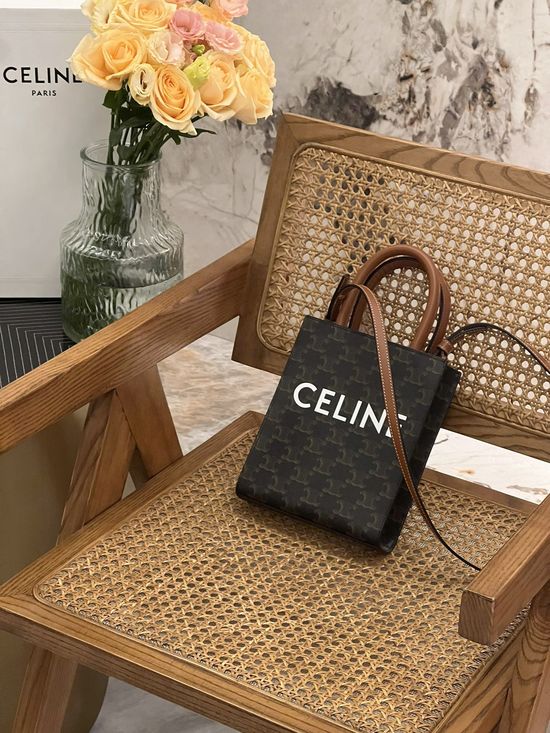 Celine Mini Tote Vintage Printed Pattern Dual Carry 194372