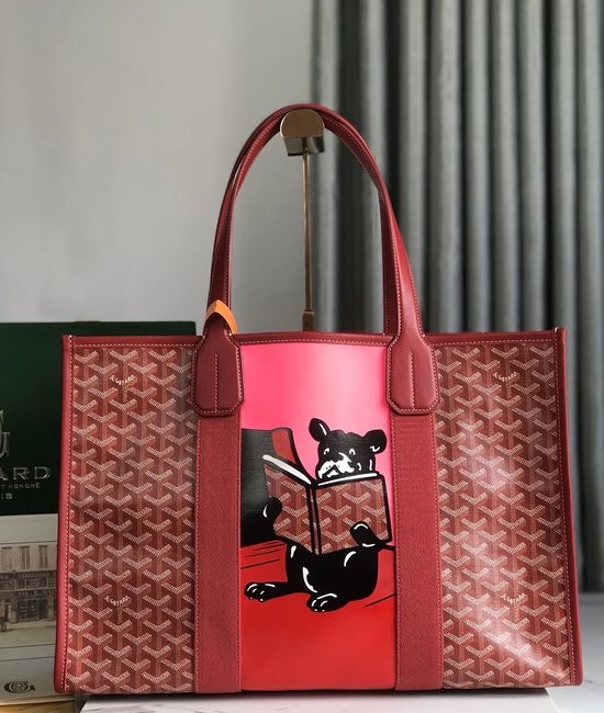 Goyard Villette Tote Bag with Reading Bulldog 19257