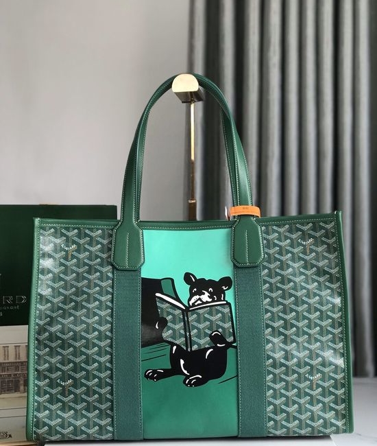 Goyard Villette Tote Bag with Reading Bulldog 19256