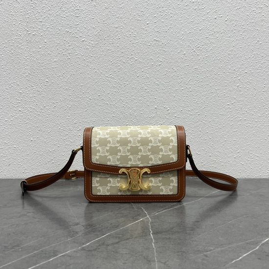 Celine Triomphe Canvas Leather Classic Bag 188423