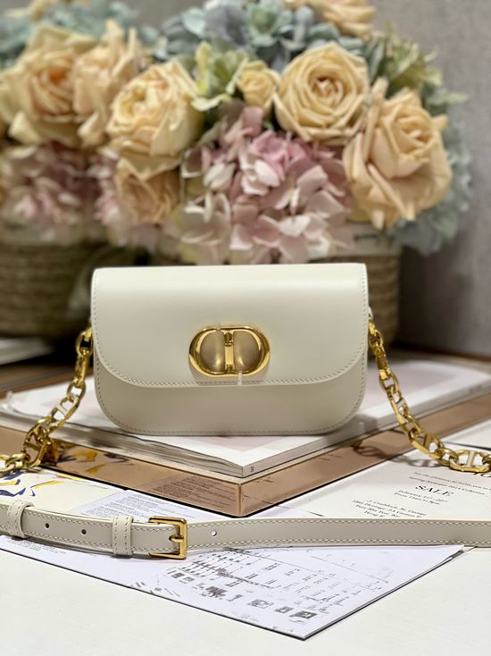 Christian Dior 30 Montaigne Avenue White Handbag 9261