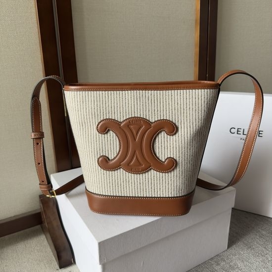 Celine CUIR Bucket Bag Adjustable Stripe 198243