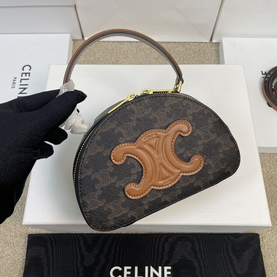 Celine Logo Printed Half-moon Mini Bag 10K642