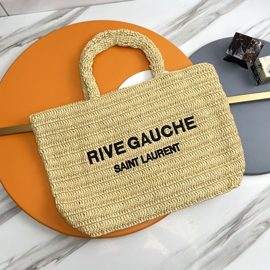 Yves Saint Laurent RIVE GAUCHE Raffia Tote Bag 688864