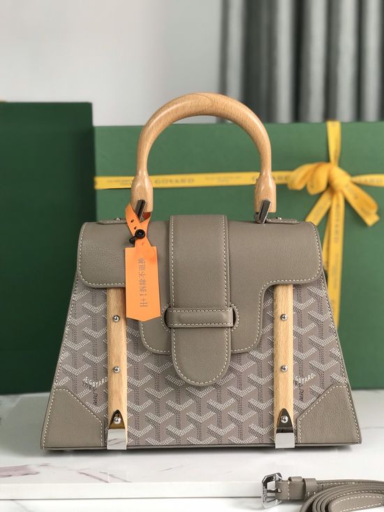 Goyard Sagon PM Wooden Handle Canvas Tote Bag 020192-1